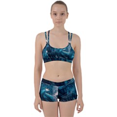 Tsunami Waves Ocean Sea Water Rough Seas Perfect Fit Gym Set by uniart180623