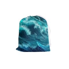 Thunderstorm Tsunami Tidal Wave Ocean Waves Sea Drawstring Pouch (medium) by uniart180623