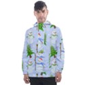 New Year Christmas Snowman Pattern, Men s Front Pocket Pullover Windbreaker View1