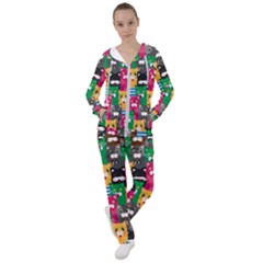 Cat Funny Colorful Pattern Women s Tracksuit by uniart180623