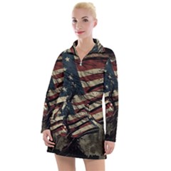Flag Usa American Flag Women s Long Sleeve Casual Dress by uniart180623