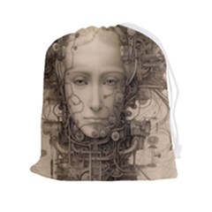 Cyborg Robot Future Drawing Poster Drawstring Pouch (2xl) by Ravend