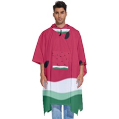 Minimalist Summer Watermelon Wallpaper Men s Hooded Rain Ponchos by Ravend