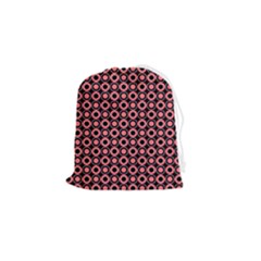 Mazipoodles Red Donuts Polka Dot  Drawstring Pouch (small) by Mazipoodles