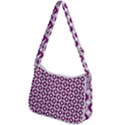 Mazipoodles Magenta White Donuts Polka Dot Zip Up Shoulder Bag View2