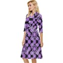 Bitesize Flowers Pearls And Donuts Lilac Black Classy Knee Length Dress View3