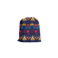 Pattern Colorful Aztec Drawstring Pouch (xs) by Ravend