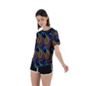 Peacock-feathers-bird-plumage Asymmetrical Short Sleeve Sports Tee View2
