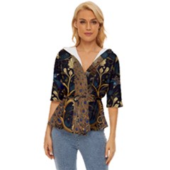 Peacock Plumage Bird Decorative Pattern Graceful Lightweight Drawstring Hooded Top by Ravend
