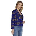 Art Pattern Design Background Graphic Women s Long Sleeve Revers Collar Cropped Jacket View3