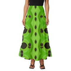 Abstract Geometric Modern Pattern Tiered Ruffle Maxi Skirt by dflcprintsclothing