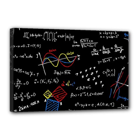 Black Background With Text Overlay Mathematics Formula Board Canvas 18  X 12  (stretched) by uniart180623