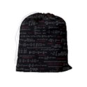 Black Background With Text Overlay Digital Art Mathematics Drawstring Pouch (XL) View2