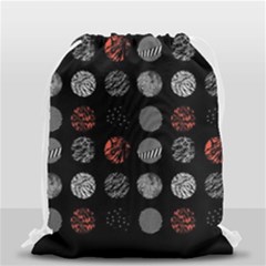 Black And Multicolored Polka Dot Artwork Digital Art Drawstring Bag (small) by uniart180623