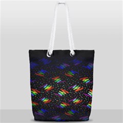 Rainbows Pixel Pattern Full Print Rope Handle Tote (small) by uniart180623