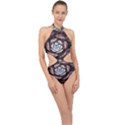 Flower Fractal Art Cool Petal Abstract Halter Side Cut Swimsuit View1