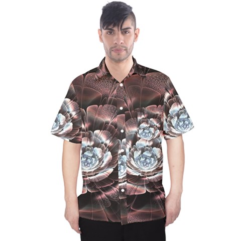 Flower Fractal Art Cool Petal Abstract Men s Hawaii Shirt by uniart180623