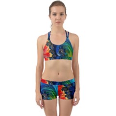 Colorful Digital Art Fractal Design Back Web Gym Set by uniart180623