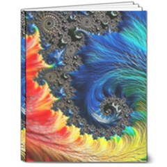 Colorful Digital Art Fractal Design 8  X 10  Hardcover Notebook by uniart180623
