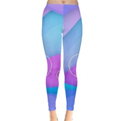 Colorful Blue Purple Wave Everyday Leggings  by uniart180623