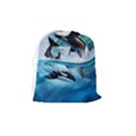 Orca Wave Water Underwater Sky Drawstring Pouch (Medium) View2