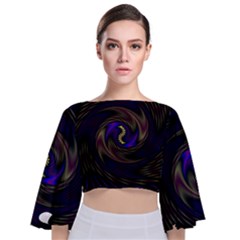 Manadala Twirl Abstract Tie Back Butterfly Sleeve Chiffon Top by uniart180623