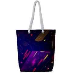 Colorful Abstract Background Creative Digital Art Colorful Geometric Artwork Full Print Rope Handle Tote (small) by uniart180623