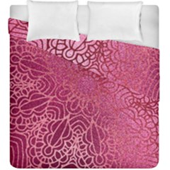 Pink Mandala Glitter Bohemian Girly Glitter Duvet Cover Double Side (king Size) by uniart180623
