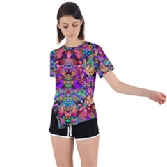 Flower Patterns Abstract Pattern Digital Art Asymmetrical Short Sleeve Sports Tee by uniart180623