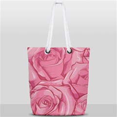 Pink Roses Pattern Floral Patterns Full Print Rope Handle Tote (small) by uniart180623