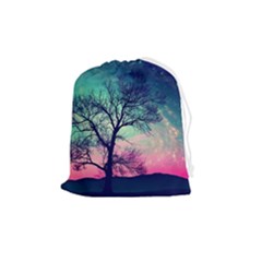 Tree Abstract Field Galaxy Night Nature Drawstring Pouch (medium) by uniart180623
