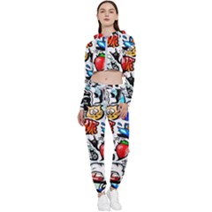 Graffiti Art Cartoon Comic Cropped Zip Up Lounge Set by uniart180623