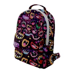 Funny Monster Mouths Flap Pocket Backpack (large) by uniart180623