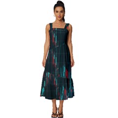 Flag Patterns On Forex Charts Square Neckline Tiered Midi Dress by uniart180623