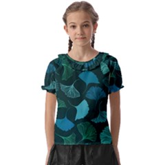 Pattern Plant Abstract Kids  Frill Chiffon Blouse by uniart180623