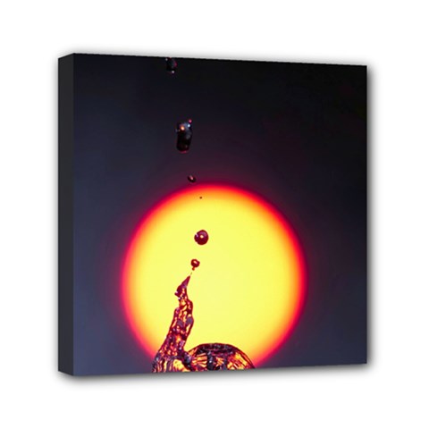 High Speed Waterdrop Drops Water Mini Canvas 6  X 6  (stretched) by uniart180623