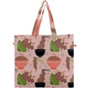 Doodle Yakisoba Seamless Pattern Background Cartoon Japanese Street Food Canvas Travel Bag View1