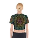 Circuit Hexagonal Geometric Pattern Background Pattern Cotton Crop Top View2