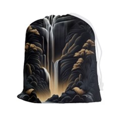 Waterfall Water Nature Springs Drawstring Pouch (2xl) by Simbadda