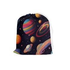 Planet Star Fantasy Drawstring Pouch (large) by Simbadda