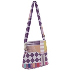 Abstract Shapes Colors Gradient Zipper Messenger Bag by Simbadda