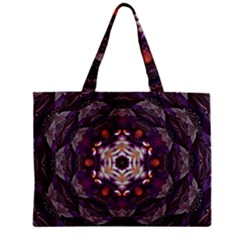 Rosette Kaleidoscope Mosaic Abstract Background Art Zipper Mini Tote Bag by Simbadda