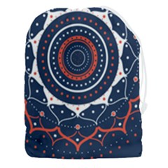 Mandala Orange Navy Drawstring Pouch (3xl) by Simbadda
