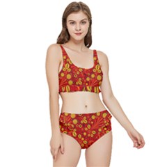 Seamless Pattern Slavic Folk Style Frilly Bikini Set by Simbadda