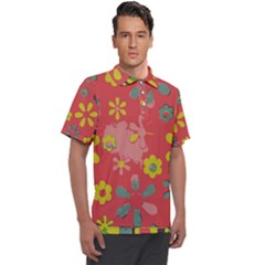 Flowers Pattern Men s Polo Tee by Simbadda