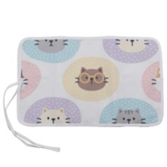 Cute Cat Seamless Pattern Background Pen Storage Case (s) by Simbadda