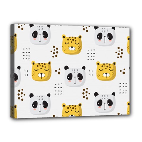 Seamless Pattern Cute Animals Canvas 16  X 12  (stretched) by Simbadda
