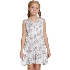 Cute Pattern With Easter Bunny Egg Kids  Sleeveless Tiered Mini Dress by Simbadda