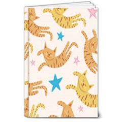 Cute Cats Seamless Pattern With Stars Funny Drawing Kittens 8  X 10  Hardcover Notebook by Simbadda