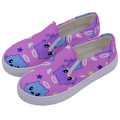Seamless Pattern With Cute Kawaii Kittens Kids  Canvas Slip Ons by Simbadda